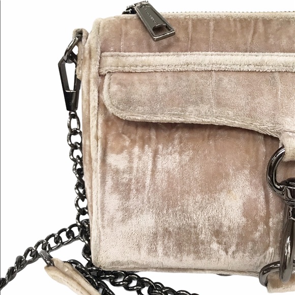 Rebecca Minkoff Mini MAC Velvet Crossbody Bag Tan - Picture 10 of 16